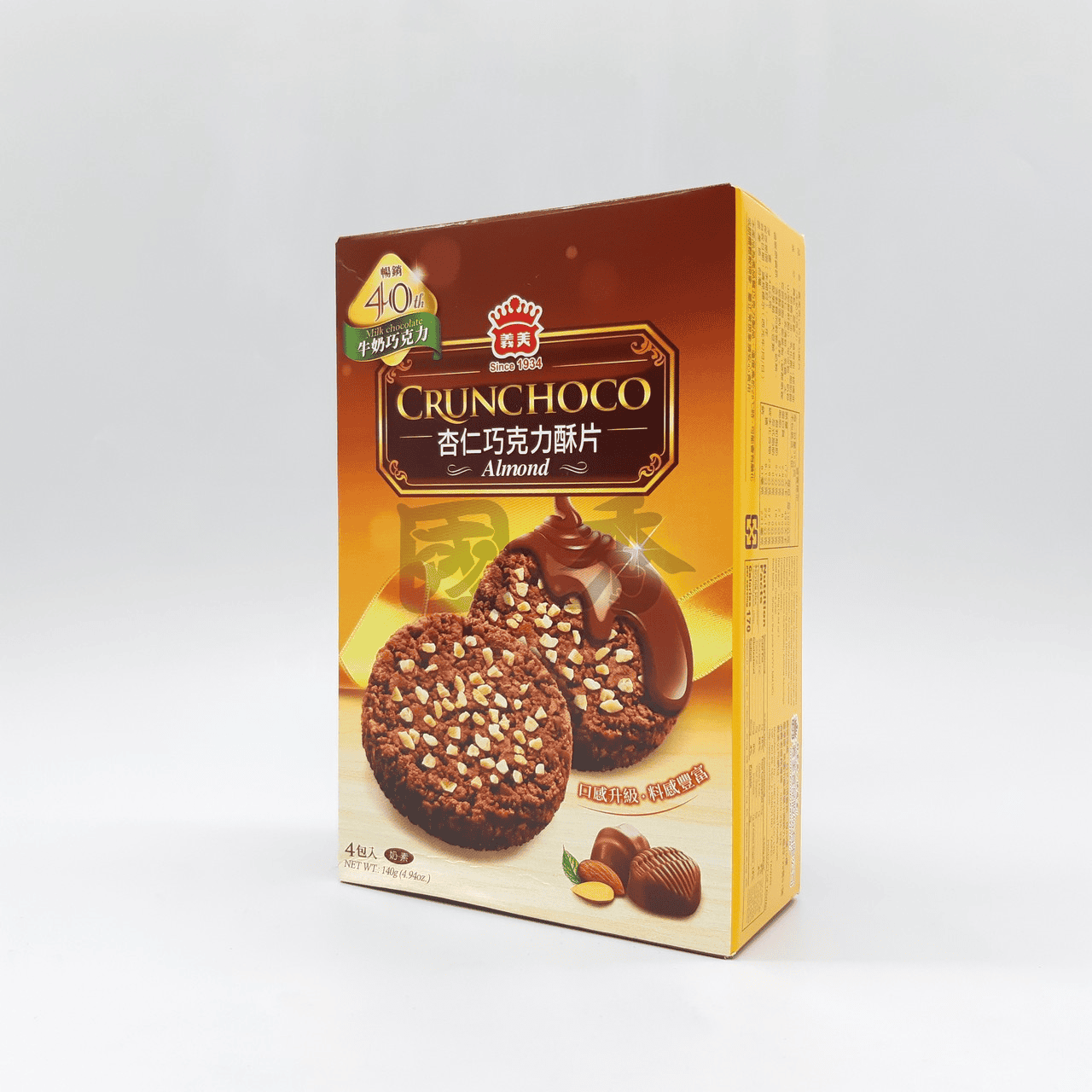 義美杏仁牛奶巧克力酥片140公克