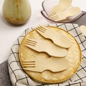 竹制甜品叉勺 9cm